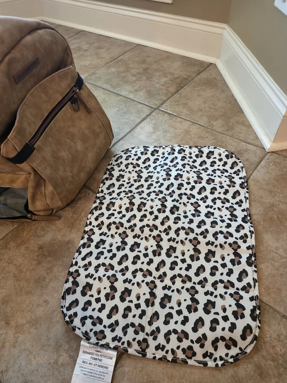 Petunia Pickle Bottom Tan Faux Leather Baby Bag Backpack